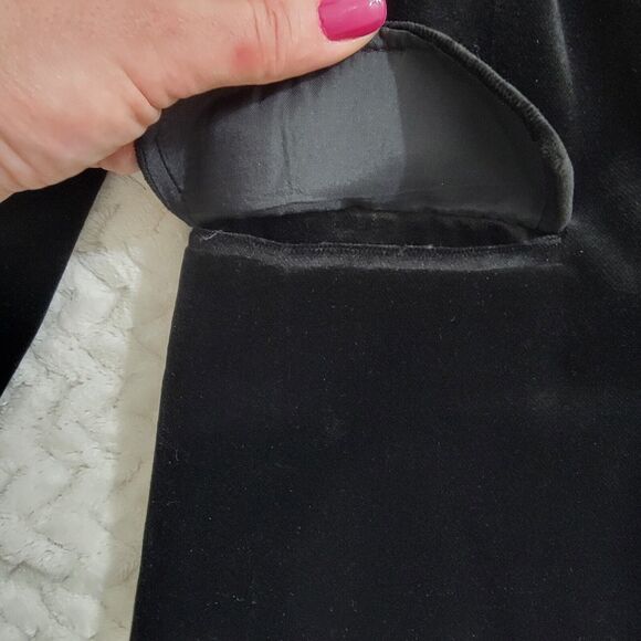 J. CREW Ecole Velvet Blazer Black Hook Eye Close Size 12 P EUC‎ - Picture 6 of 16